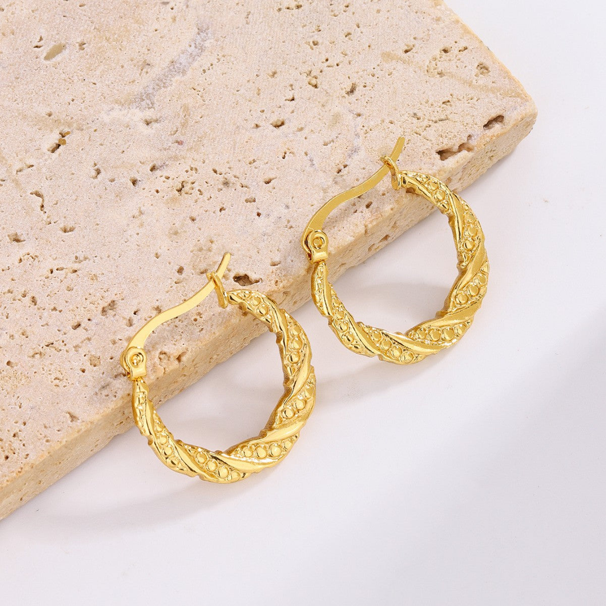 Textured Rope Hoop Earrings