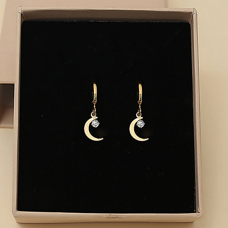 Celestial Crescent Drop Earrings