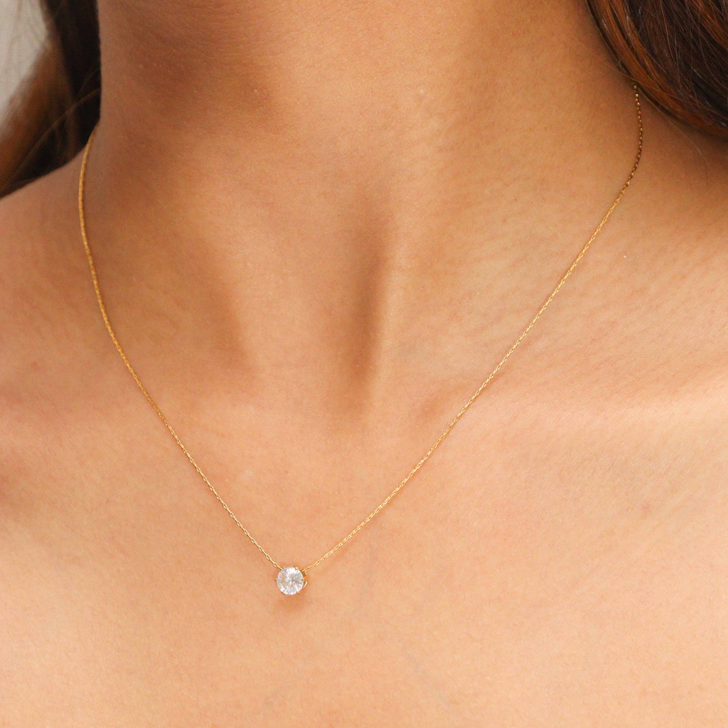 Dainty Solitaire Necklace
