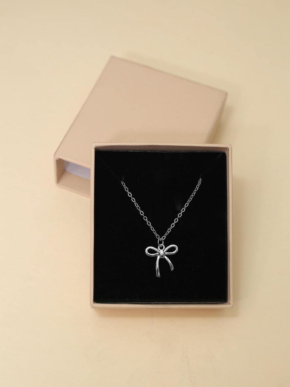 Dainty Sparkle Bow Necklace