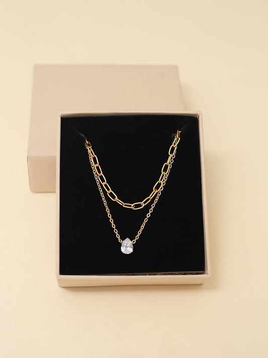 Modern Layered Teardrop Necklace