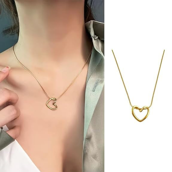 Modern Fluid Heart Necklace