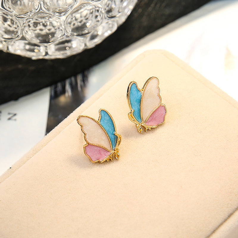 Pastel Shimmer Butterfly Stud Earrings
