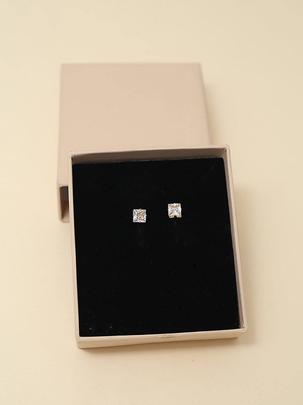 Classic Princess Cut Stud Earrings