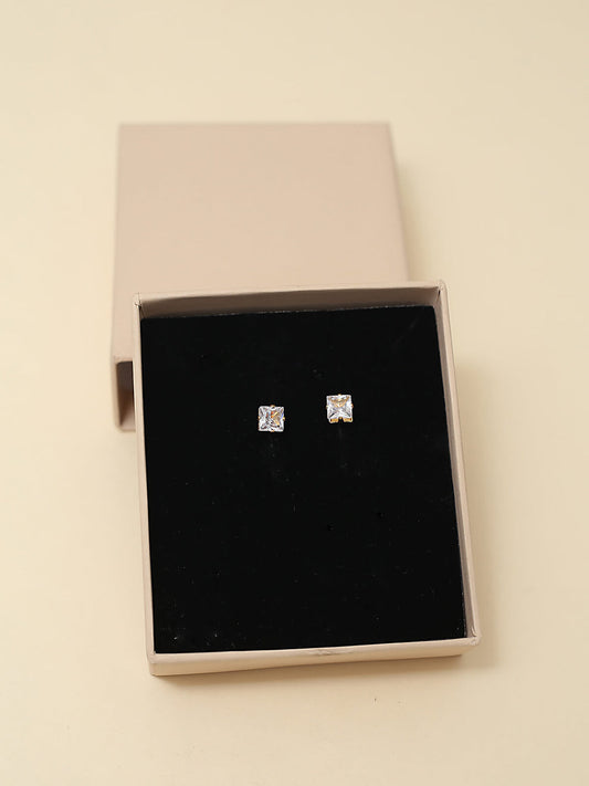 Classic Princess Cut Stud Earrings
