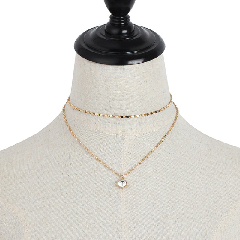Elegant Layered Solitaire Necklace