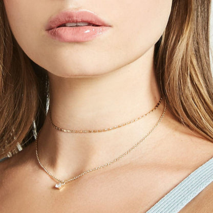 Elegant Layered Solitaire Necklace