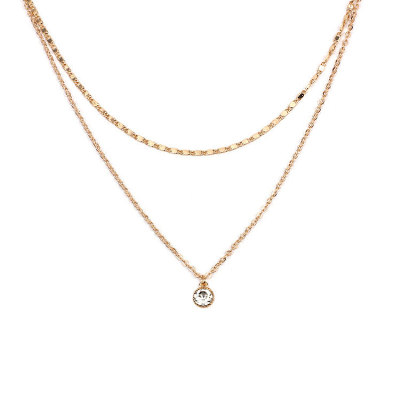 Elegant Layered Solitaire Necklace