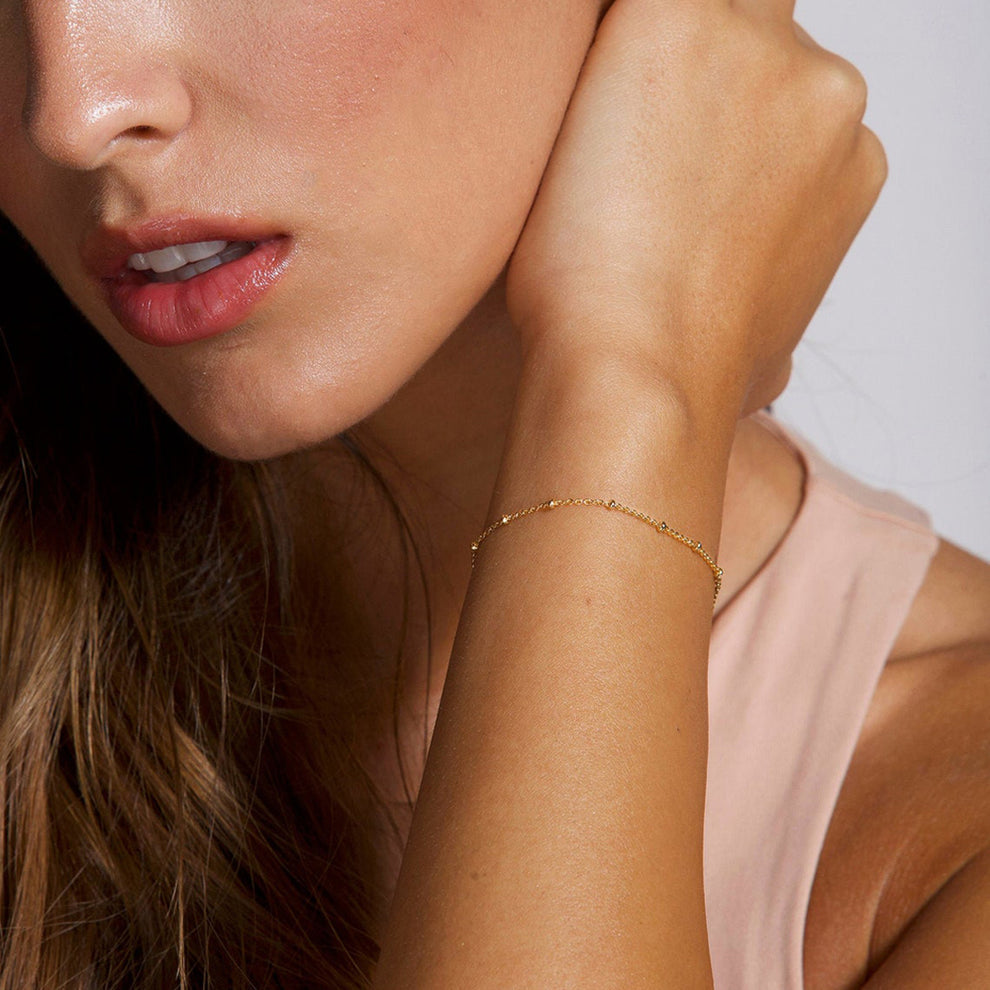 Dainty Beaded Station Bracelet