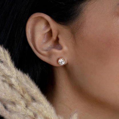 Classic Round Brilliant Stud Earrings