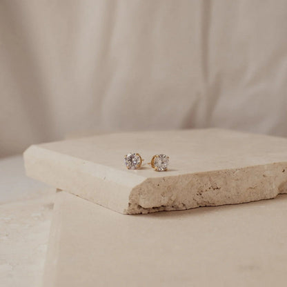 Classic Round Brilliant Stud Earrings