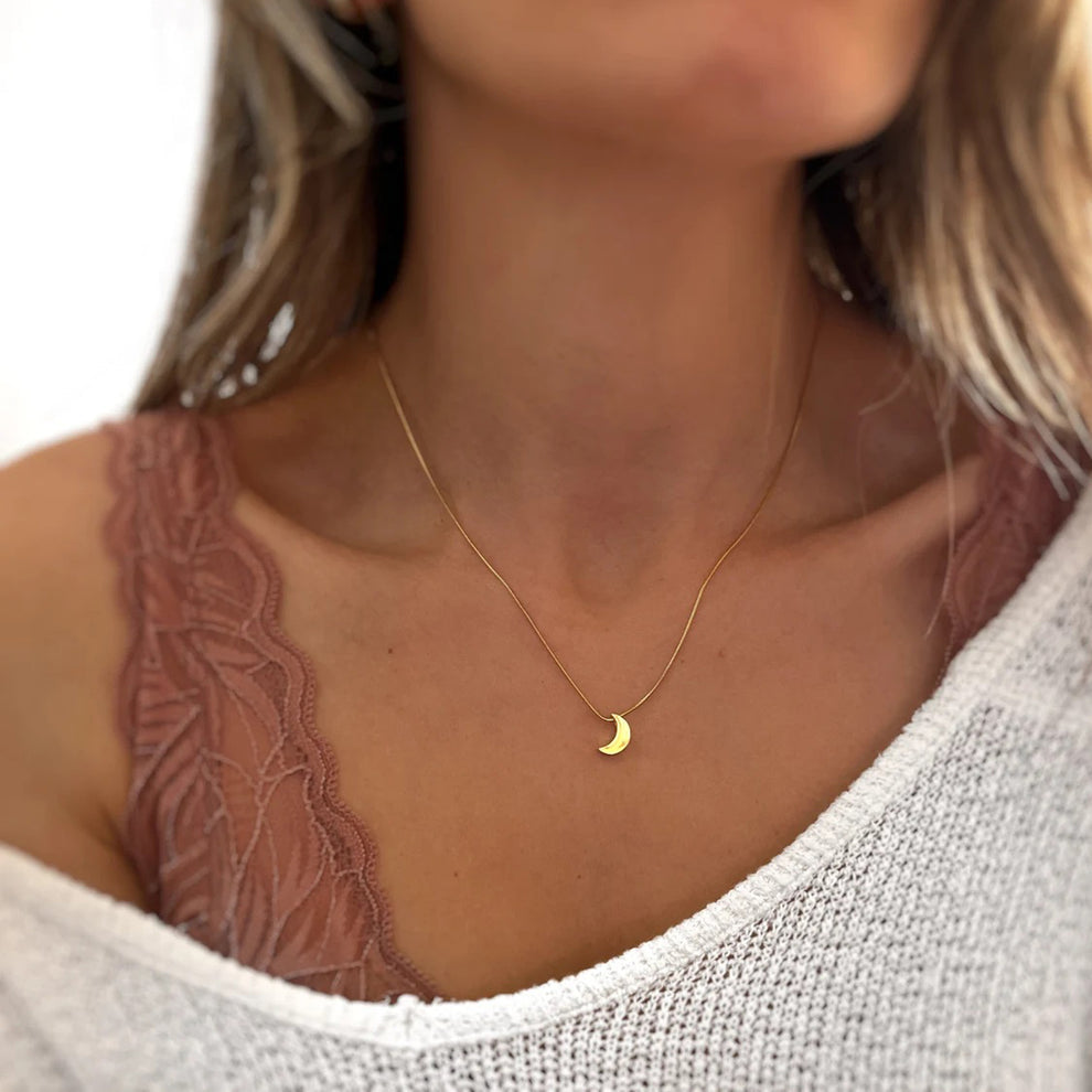Celestial Crescent Moon Necklace