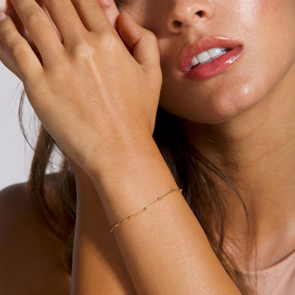 Dainty Beaded Station Bracelet