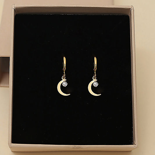 Celestial Crescent Drop Earrings