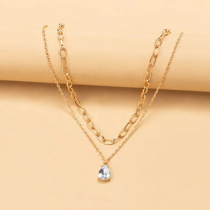 Modern Layered Teardrop Necklace