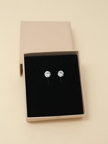 Classic Round Brilliant Stud Earrings