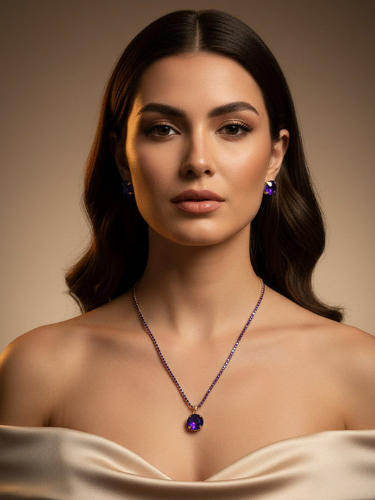 Royal Sapphire Tennis Chain Jewellery Set