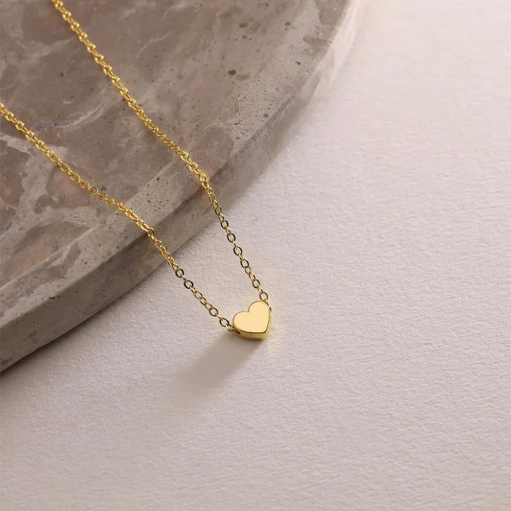 Gold Plated Tiny Minimalist Heart Necklace