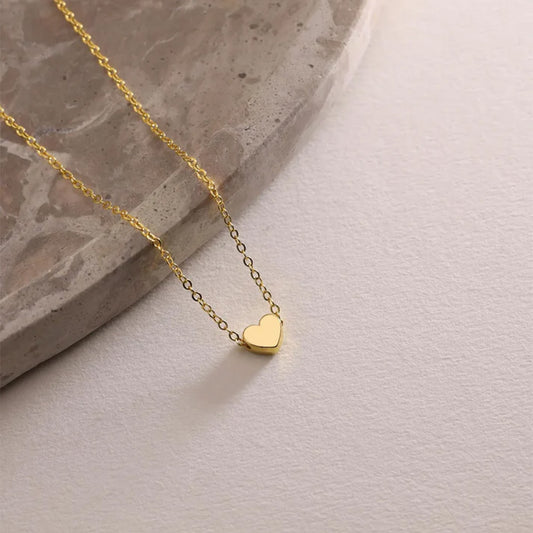 Gold Plated Tiny Minimalist Heart Necklace